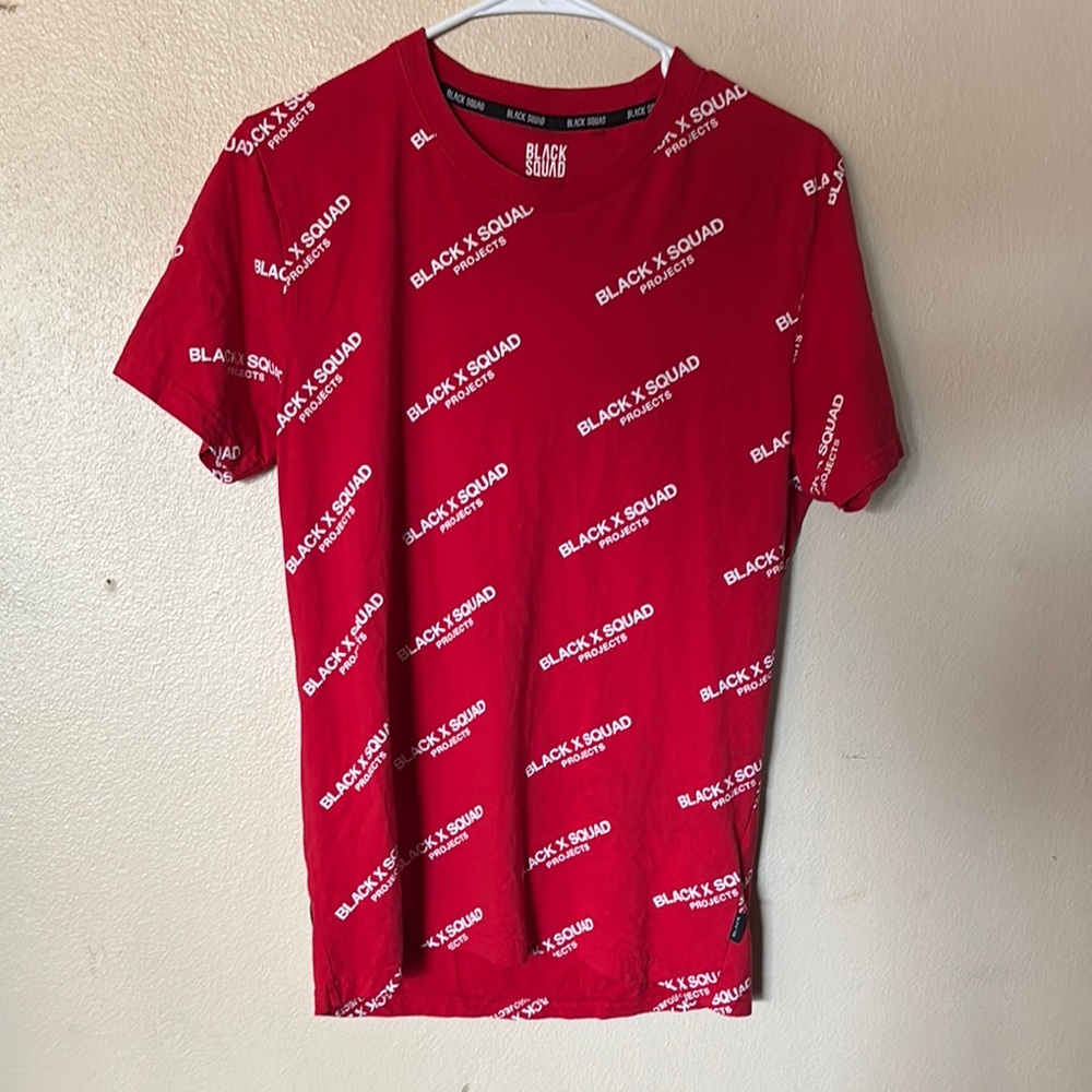 BLACK X SQUAD Men's Red T-Shirt Designed in the Projects Size Medium